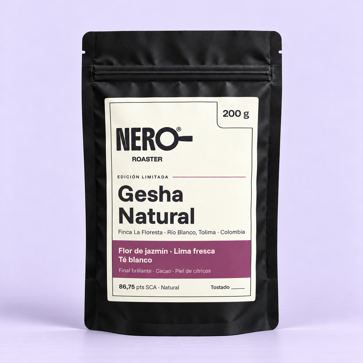 Bolsa Gesha Natural Edición Limitada Nero Roaster 200 g